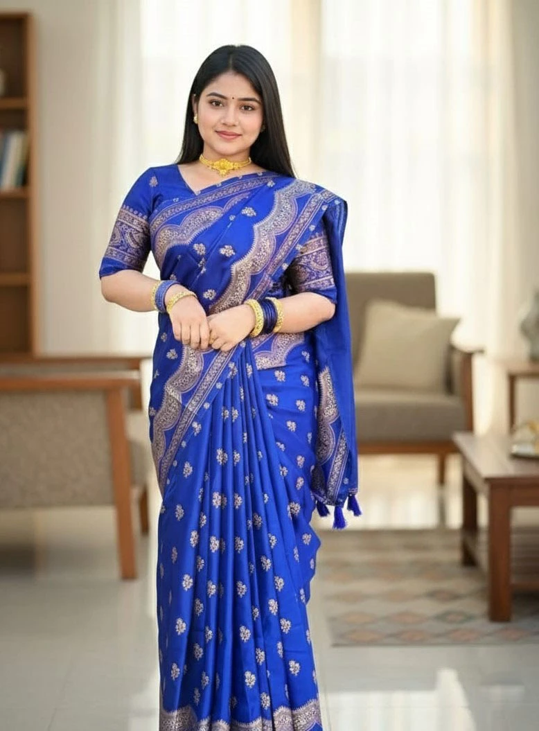 Japani Silk Skin Print Sharee with Blouse Piece