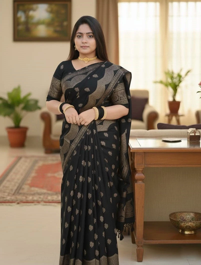 Japani Silk Skin Print Sharee with Blouse Piece