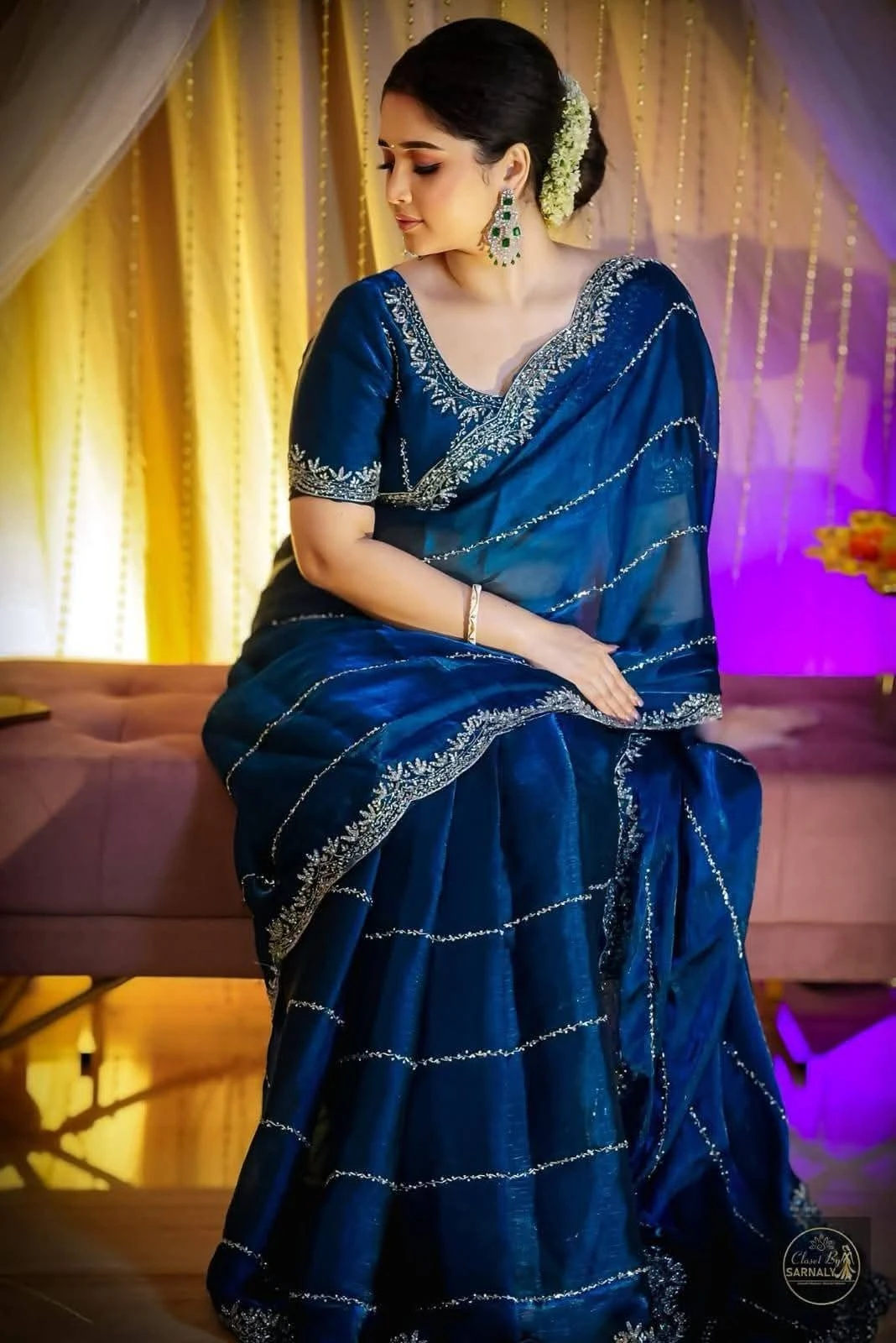 Georgette Embroidery Sharee with Blouse Piece