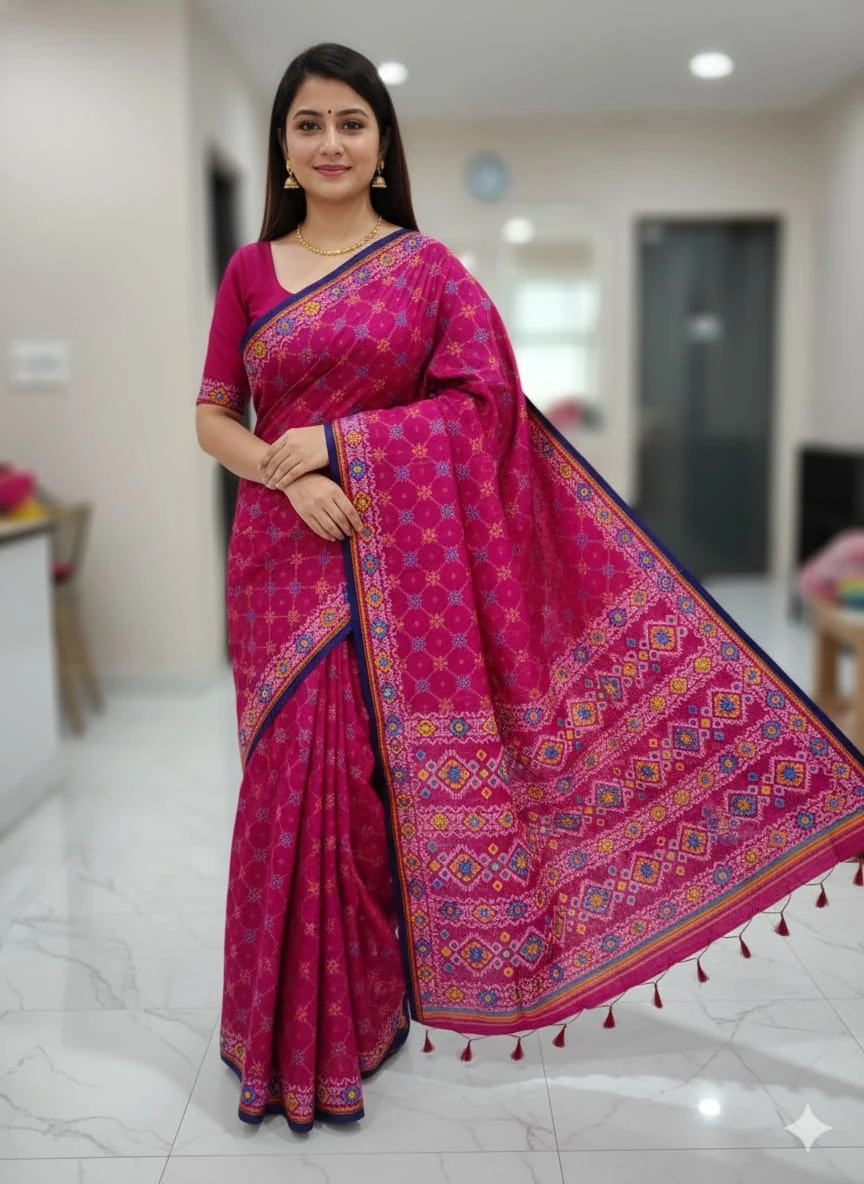 Premium Silk Boutique Skin Print Shari