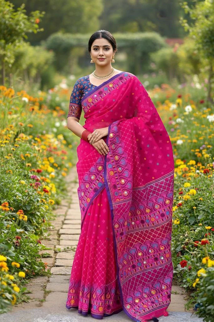 Premium Silk Boutique Skin Print Shari