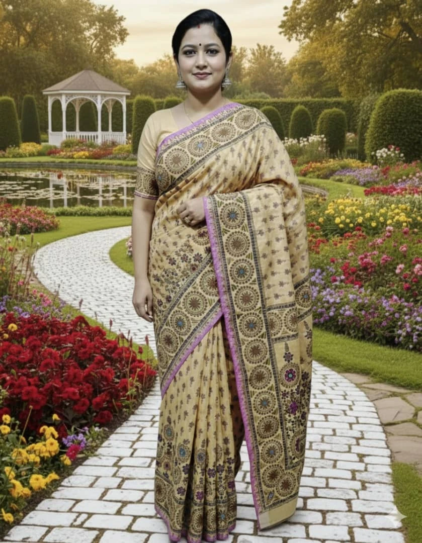 Premium Silk Boutique Skin Print Shari