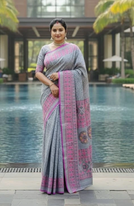 Premium Silk Boutique Skin Print Shari