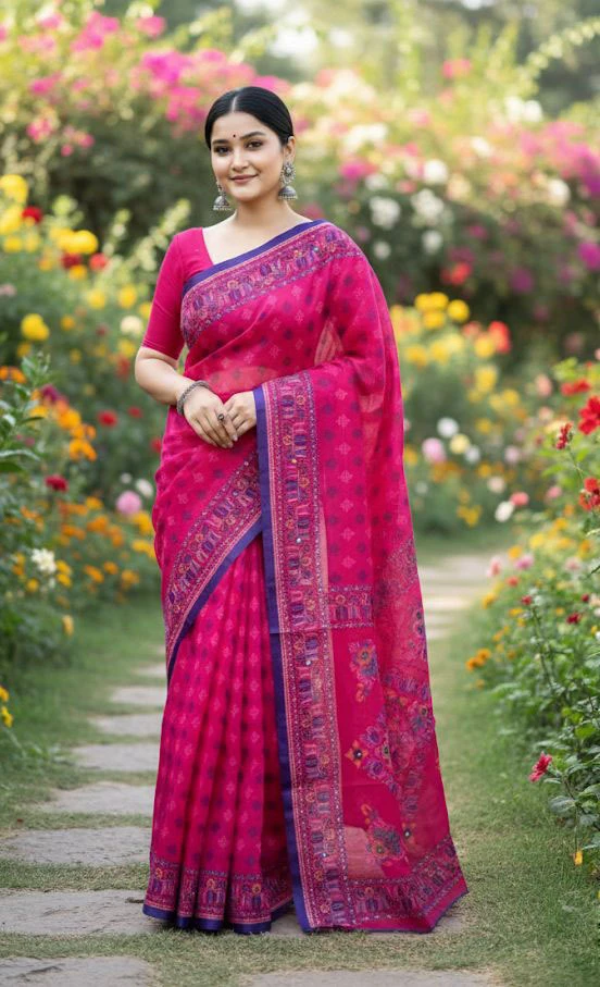 Premium Silk Boutique Skin Print Shari