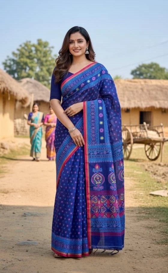 Premium Silk Boutique Skin Print Shari