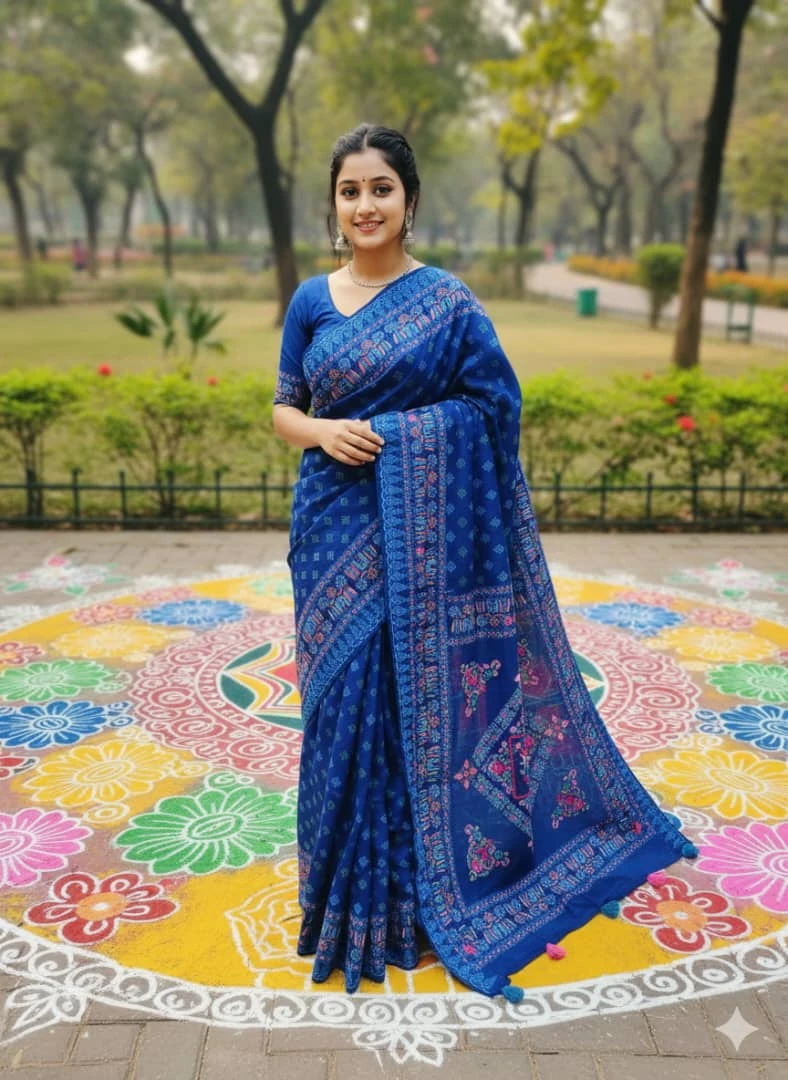 Premium Silk Boutique Skin Print Shari