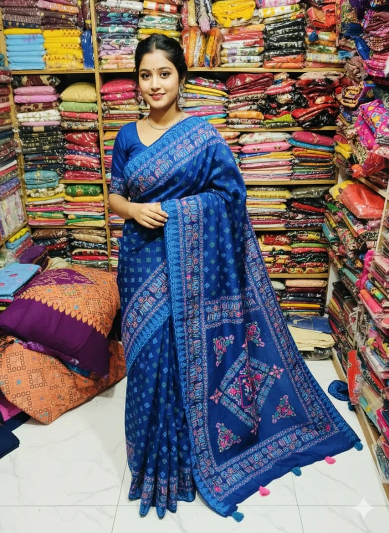 Premium Silk Boutique Skin Print Shari