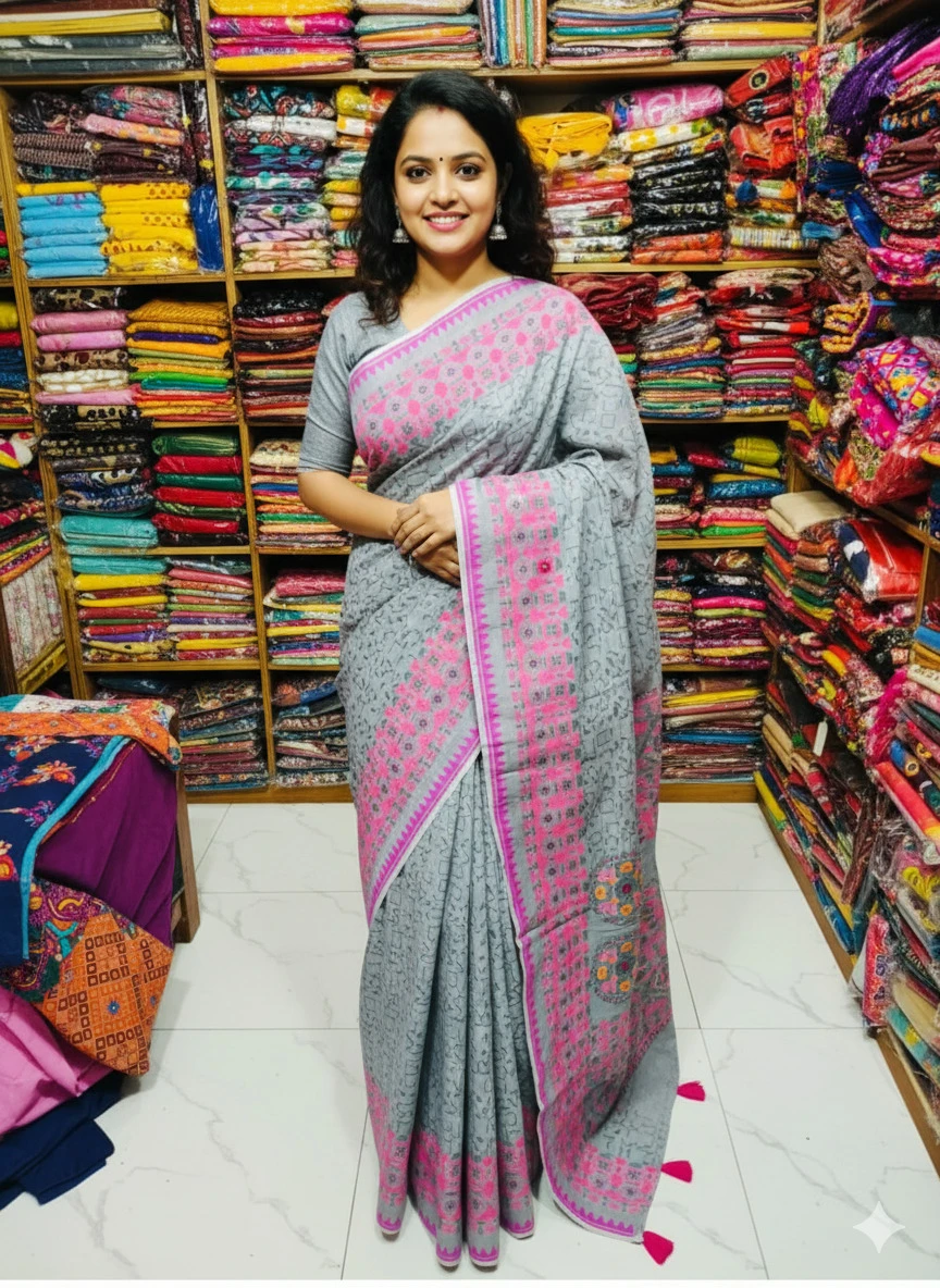 Premium Silk Boutique Skin Print Shari