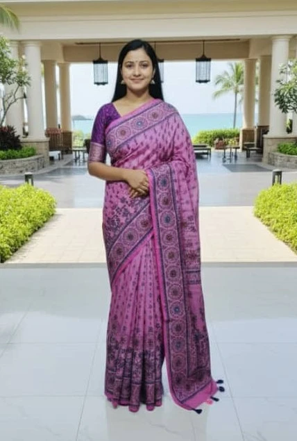 Premium Silk Boutique Skin Print Shari