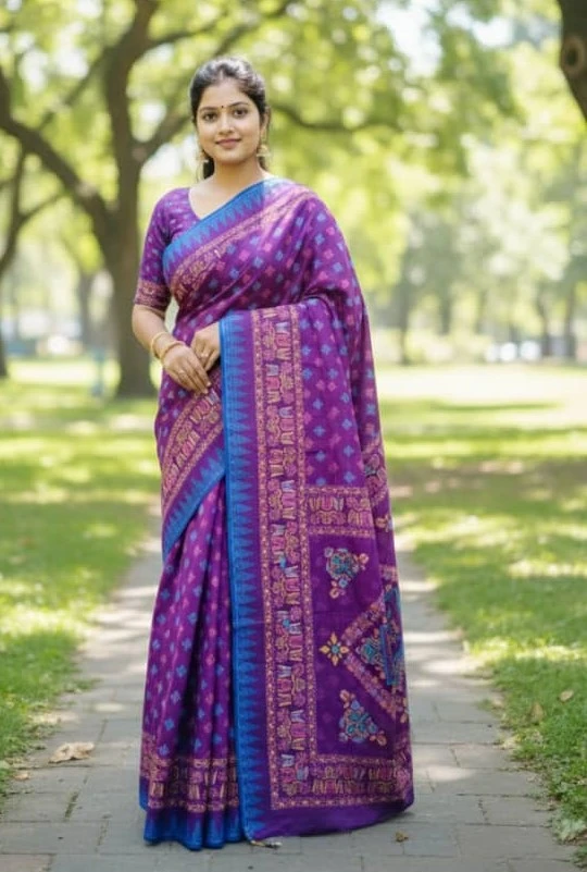 Premium Silk Boutique Skin Print Shari