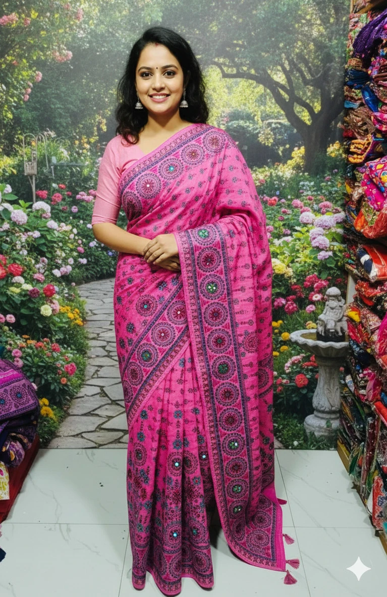 Premium Silk Boutique Skin Print Shari