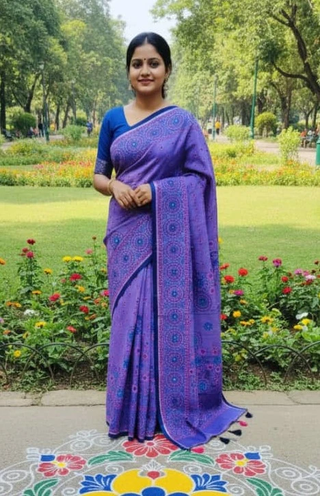 Premium Silk Boutique Skin Print Shari