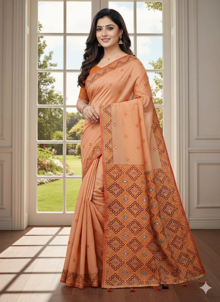 Premium Silk Boutique Skin Print Shari