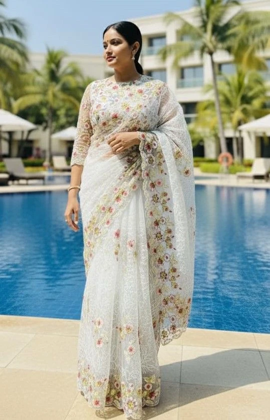 Georgette Organza Saree