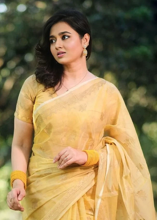 Semi Moslin Sharee with Blouse Piece