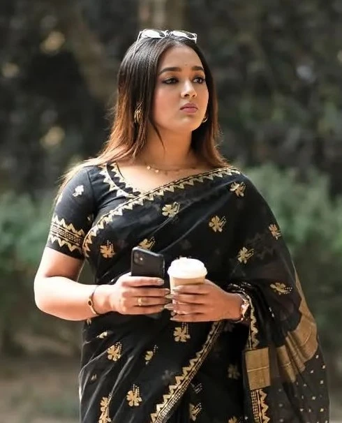 Semi Moslin Sharee with Blouse Piece