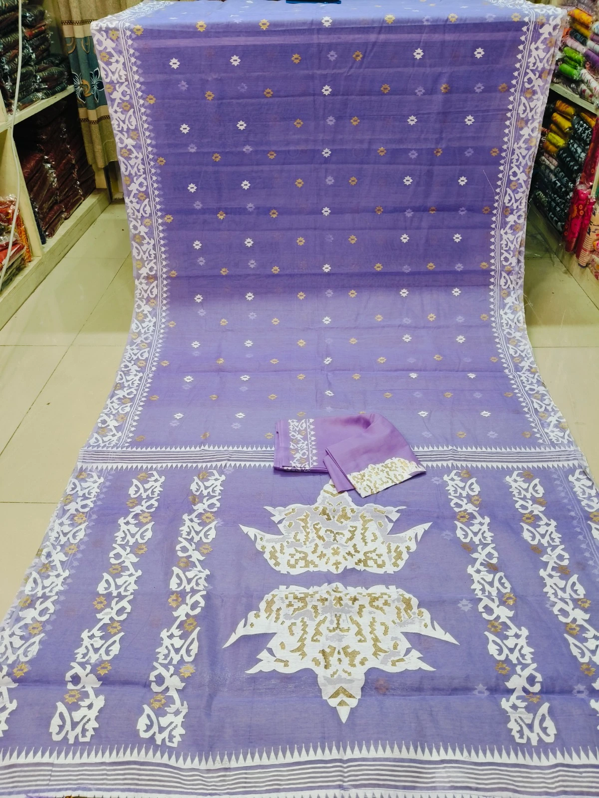 Half Silk Sharee with Blouse Piece