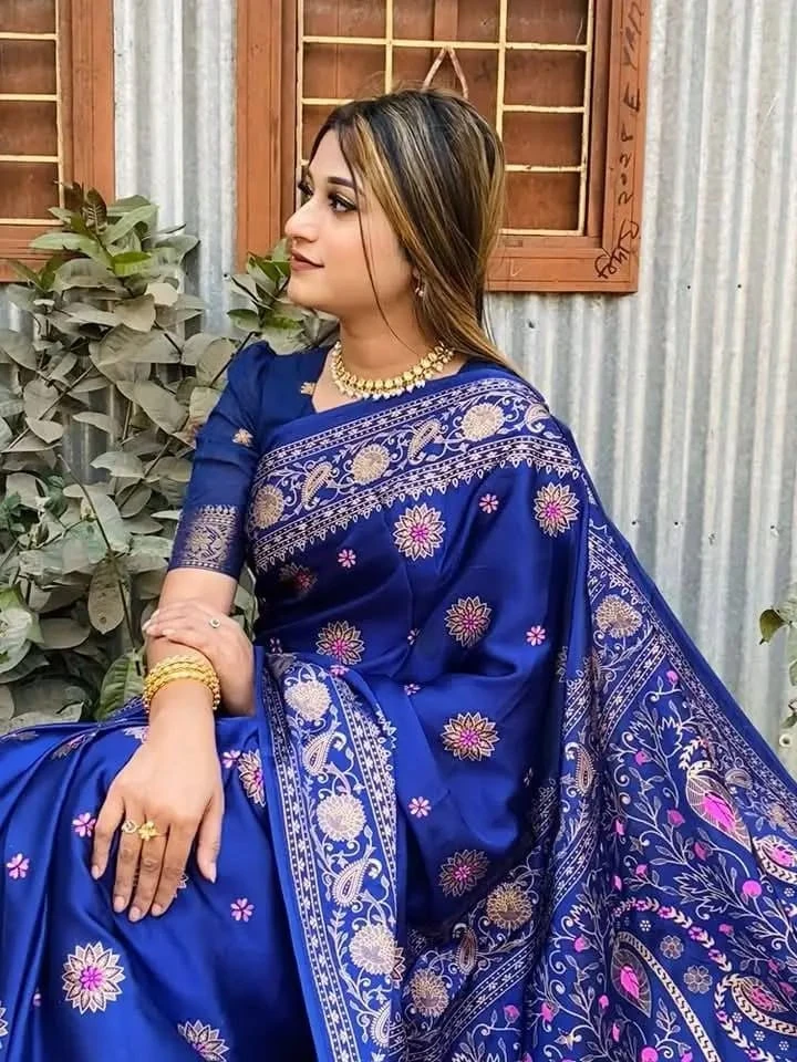 Japani Silk Skin Print Sharee with Blouse Piece